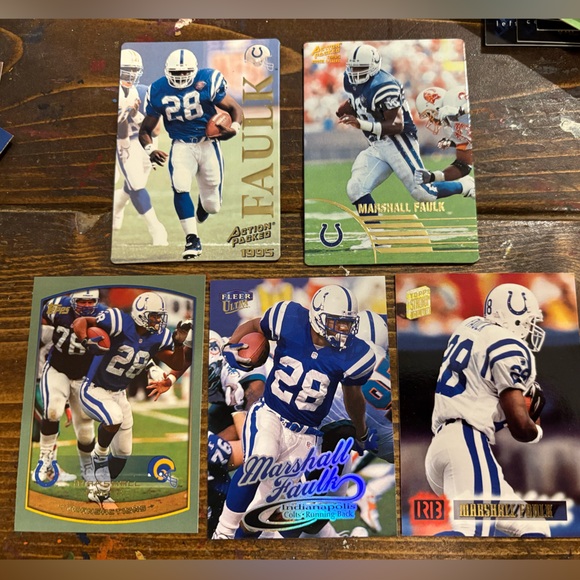 NFL Other - (5) Marshall Faulk Football Trading Cards Set